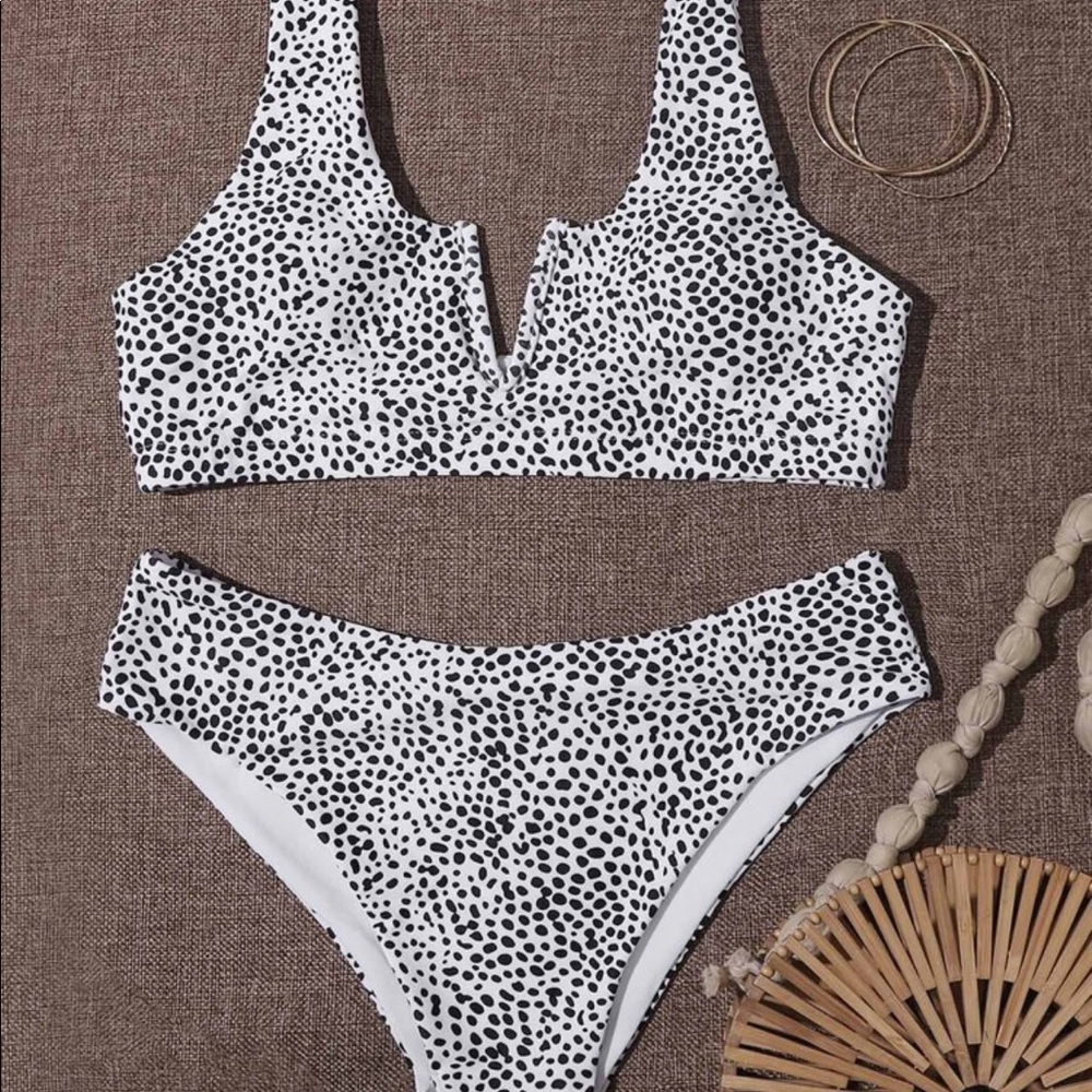 SHEIN Dalmatian Print Bikini Set